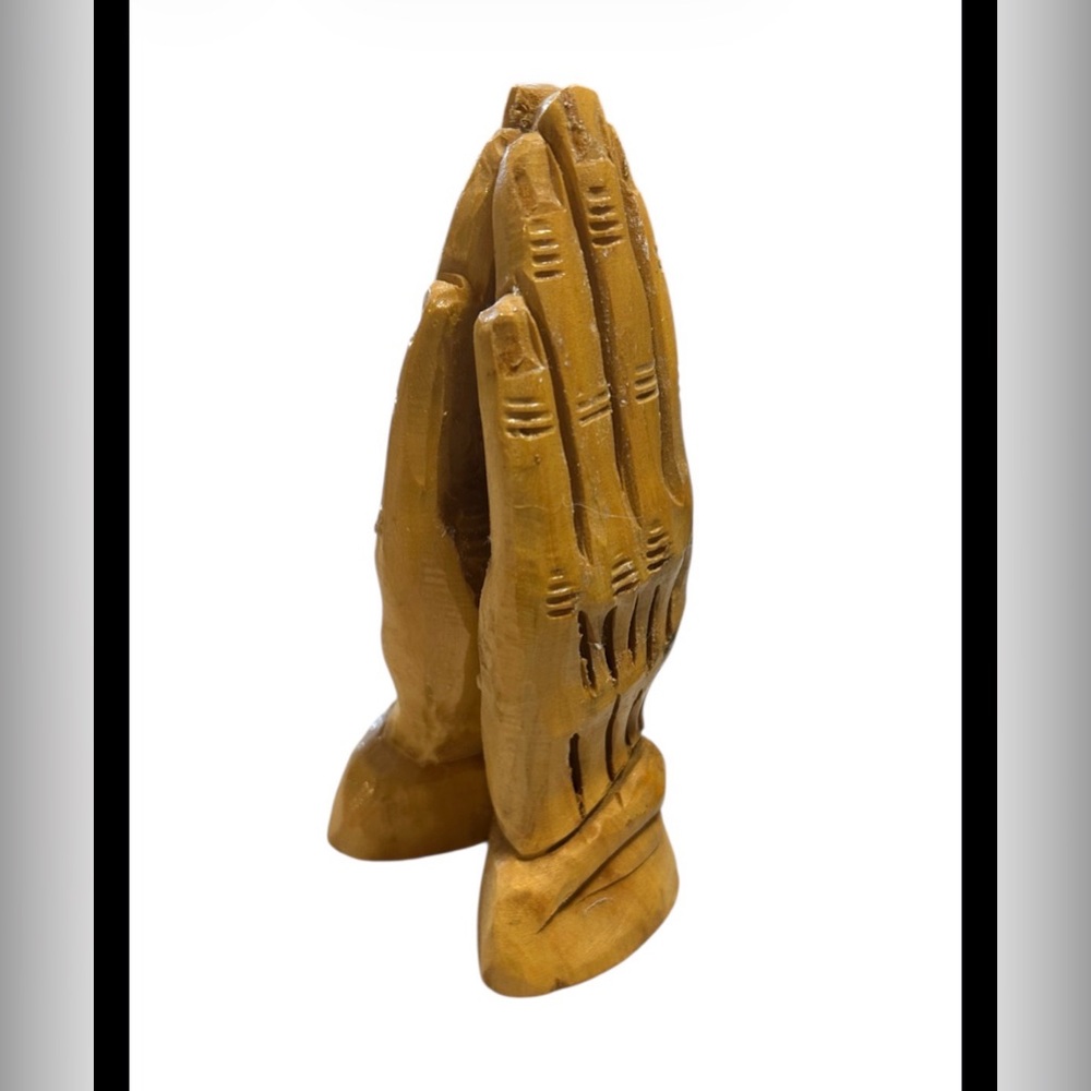 Bethlehem Hand Carved Olive Wood Praying Hands Figurine